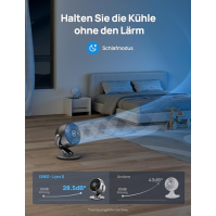 Tichý stolní ventilátor Dreo Lynx S 28dB Smart pro ložnici Kancelářský ventilátor s dálkovým ovládáním Chlazení 21 m Vzdálenost 